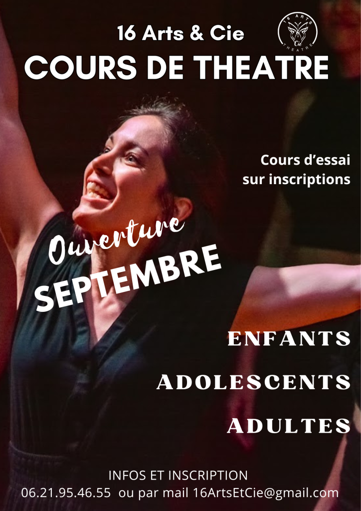 16 Arts & Cie Affiche Forum des association 2025 pour nos cours de théâtre enfants adolescents adultes